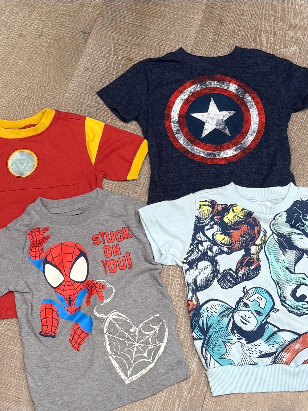 Marvel Kids Superhero Tee Pack - Red, Navy, Gray, Light Blue